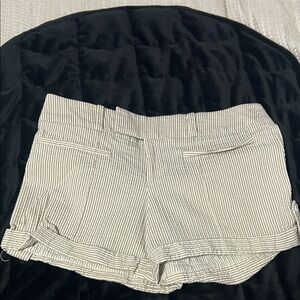 Bebe Striped Seersucker Cream Women's Shorts